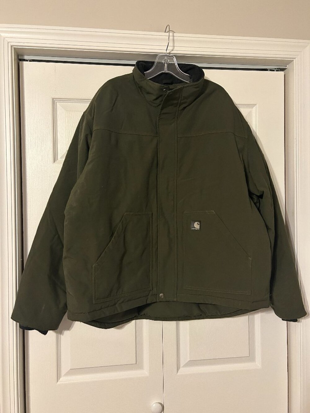 Mens CARHARTT Sz XL Green Nylon w/ Quilted Lining Jacket / Coat
